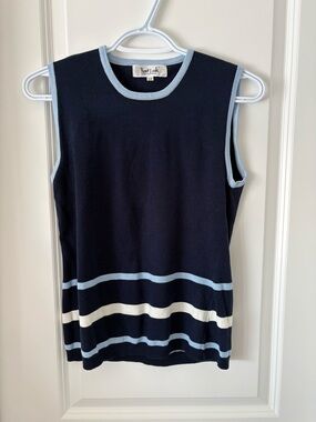 Women’s Navy Sleeveless Stripe Sweater Vest